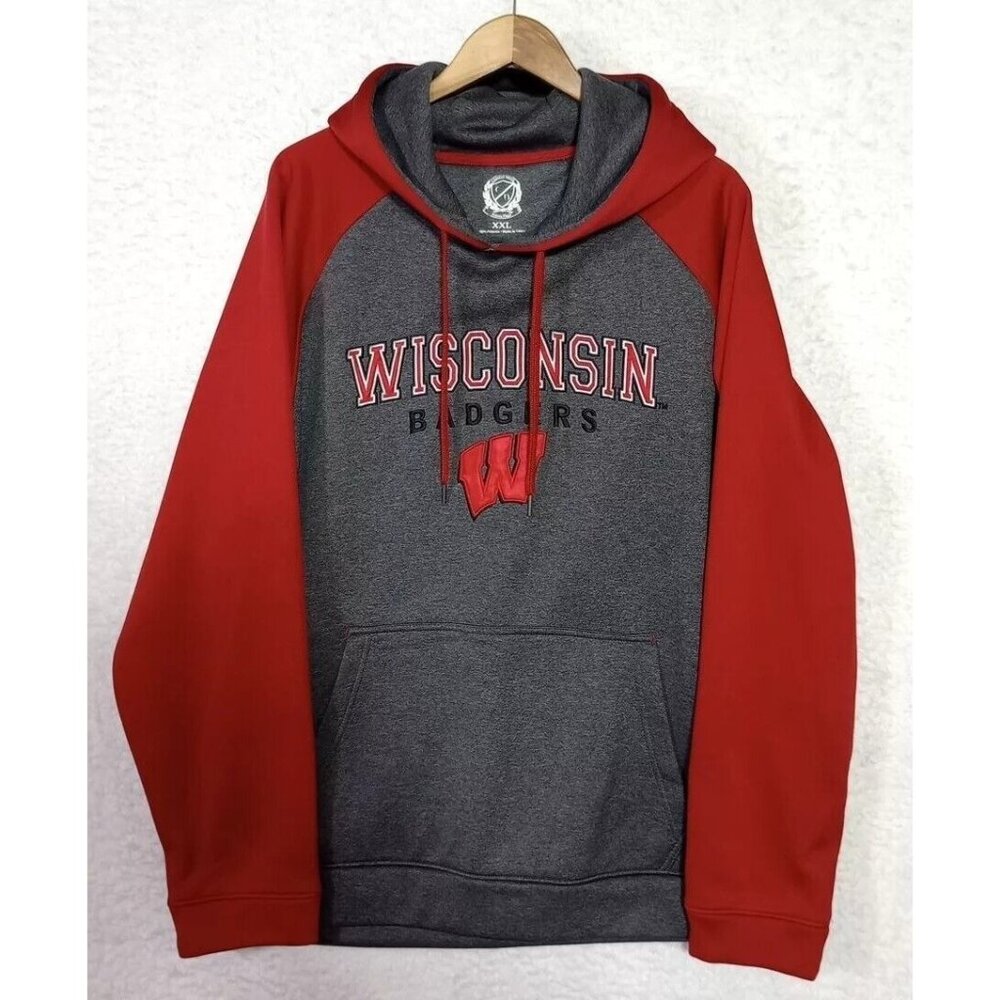 Campus Drive NCAA Wisconsin Badgers Hooded Sweatshirt Hoodie Size 2XL EUC